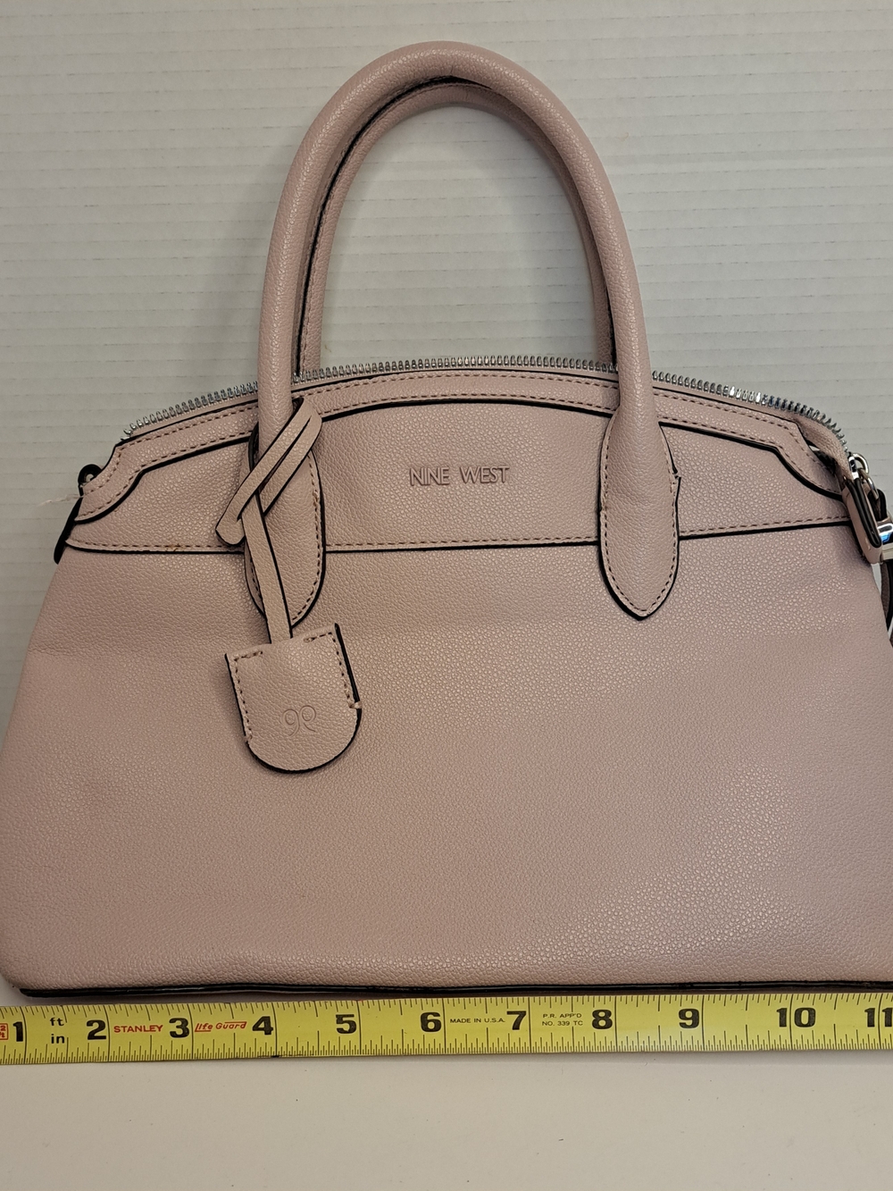 Nine West Lt. Pink Satchel w/ Double Handles, Zip Closure, Inner Pockets, Women